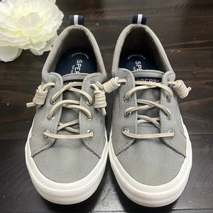 SPERRY WOMENS PIER WAVE LTT SLIP ON SNEAKER - GREY